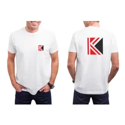 T-Shirt B&C E150 z małym nadrukiem na lewej piersi + duży nadruk z tyłu